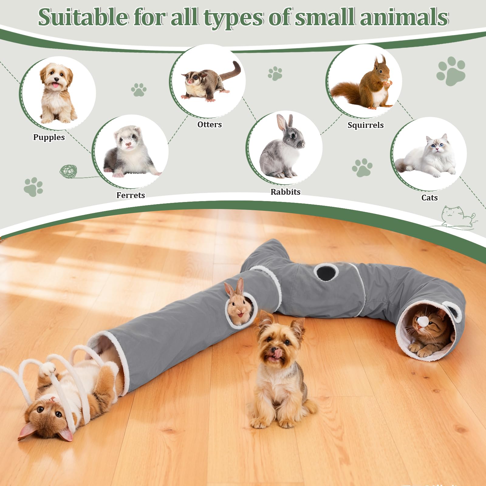 Ownpets tunnel confort nid gris, espace cosy pour nicher et se reposer.