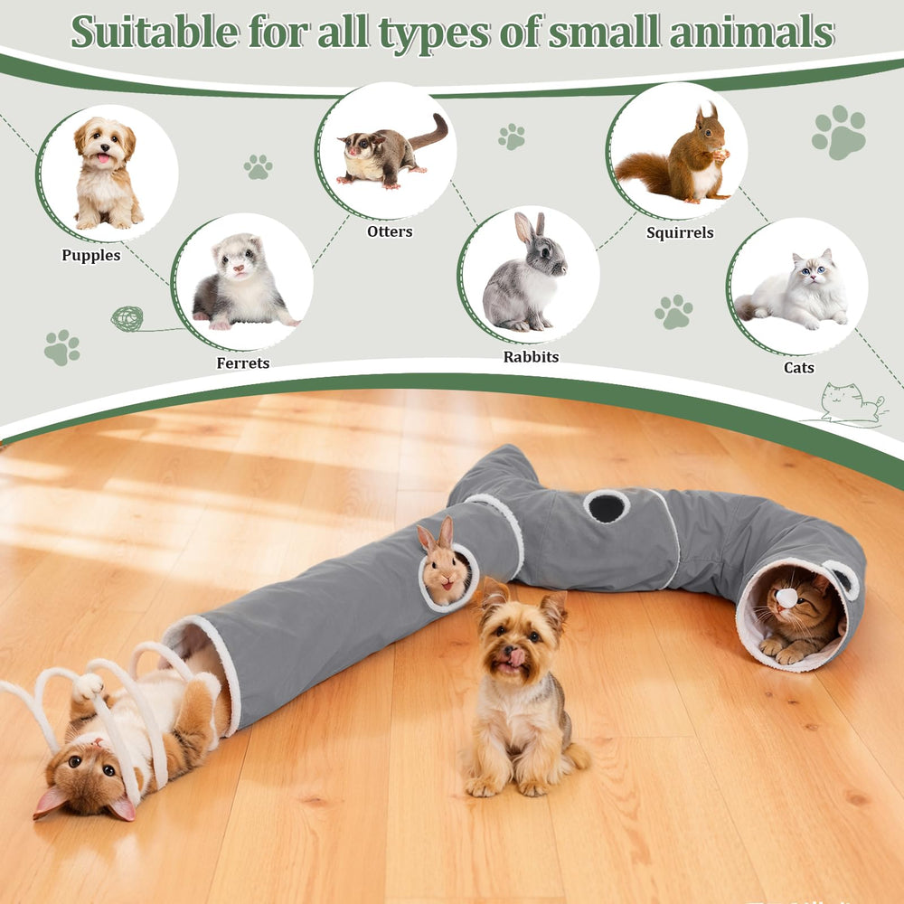 Ownpets tunnel confort nid gris, espace cosy pour nicher et se reposer.