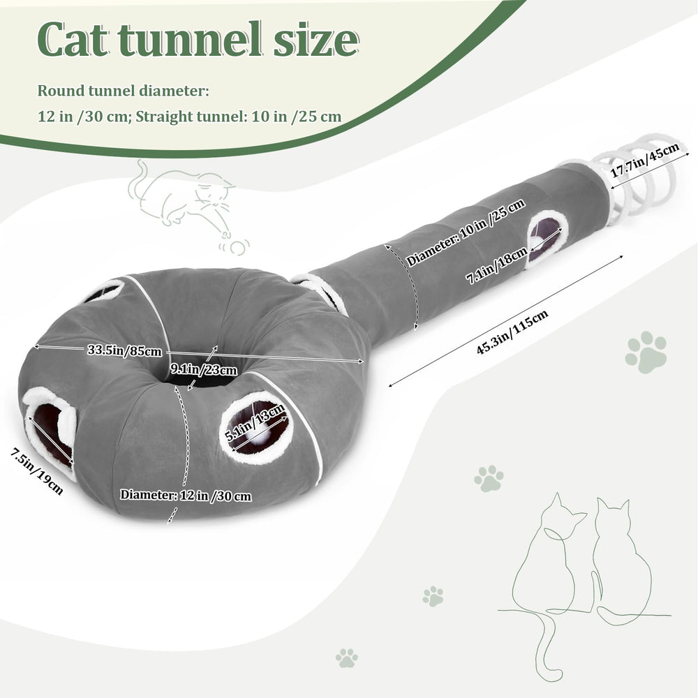 Ownpets tunnel jeu stimulant gris, encourage l'exercice et l'exploration.