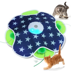 Oxawo jouet-chat plume en mouvement sur tapis, stimulation chasse à domicile.