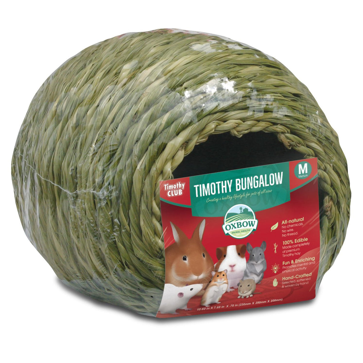 Oxbow Bungalow Foin de Timothy dans le nid, refuge confortable pour petits animaux.