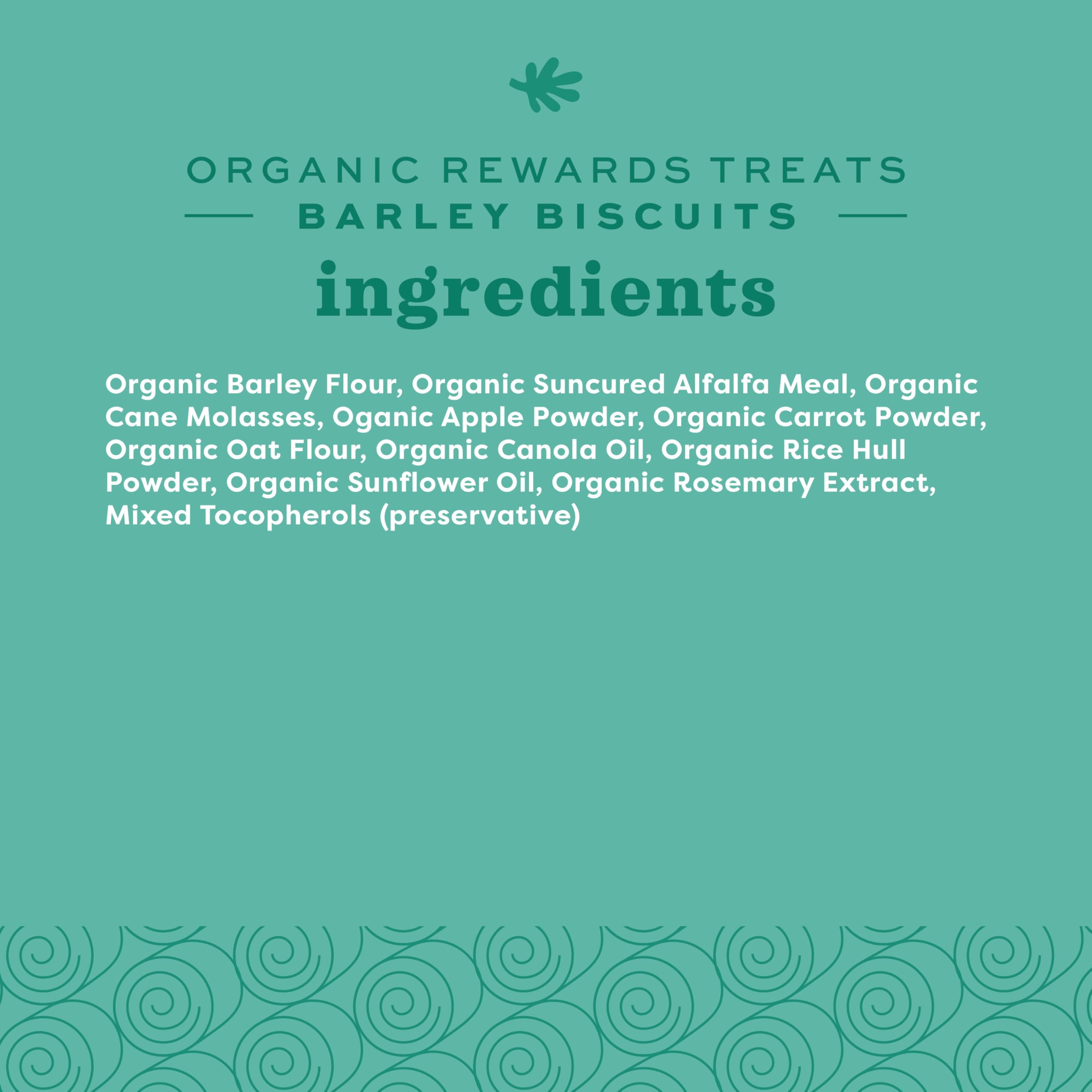 Collation quotidienne petit animal: biscuit orge bio et saveurs naturelles.