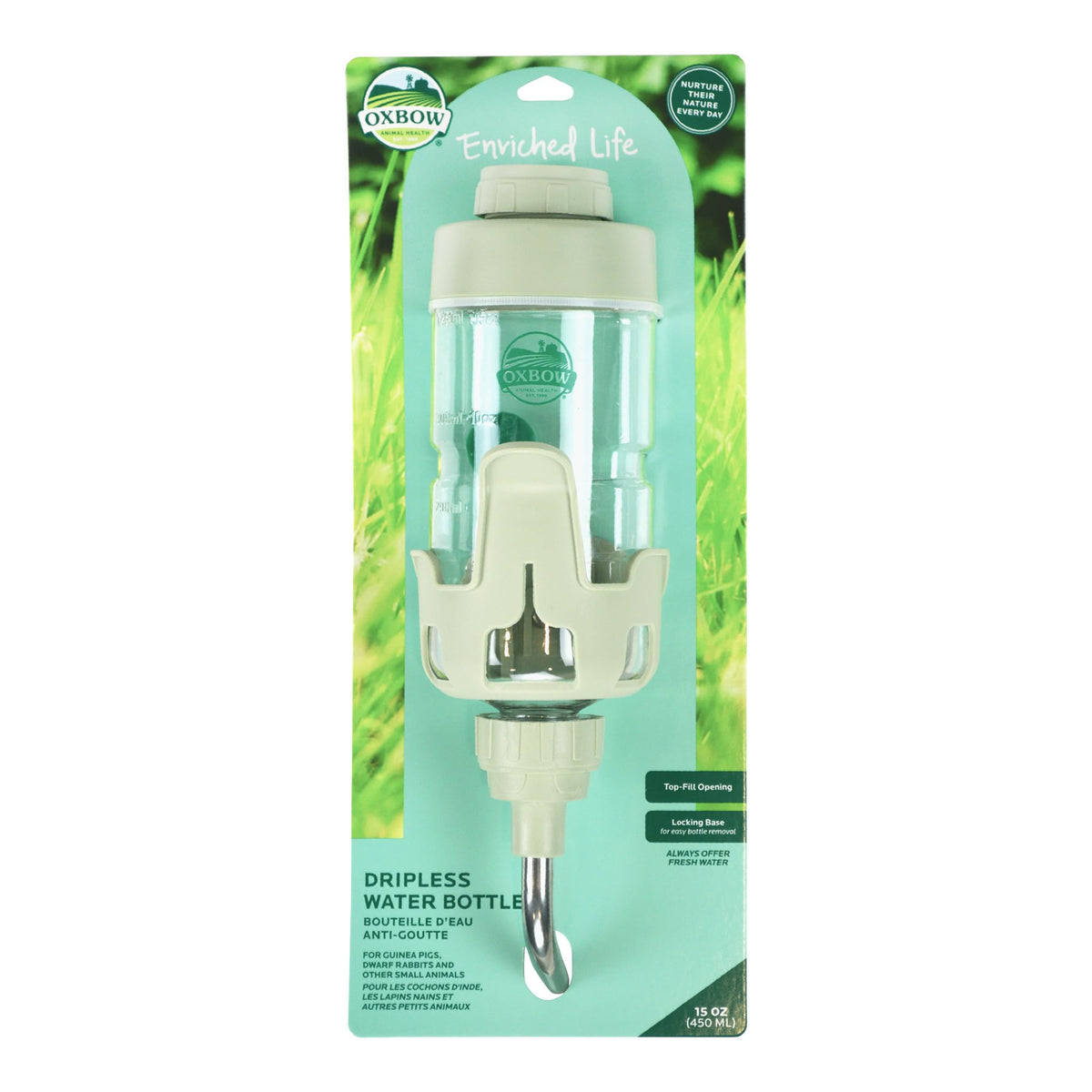 Bouteille Oxbow Enriched Life sans fuite pour lapin, hydratation fiable.