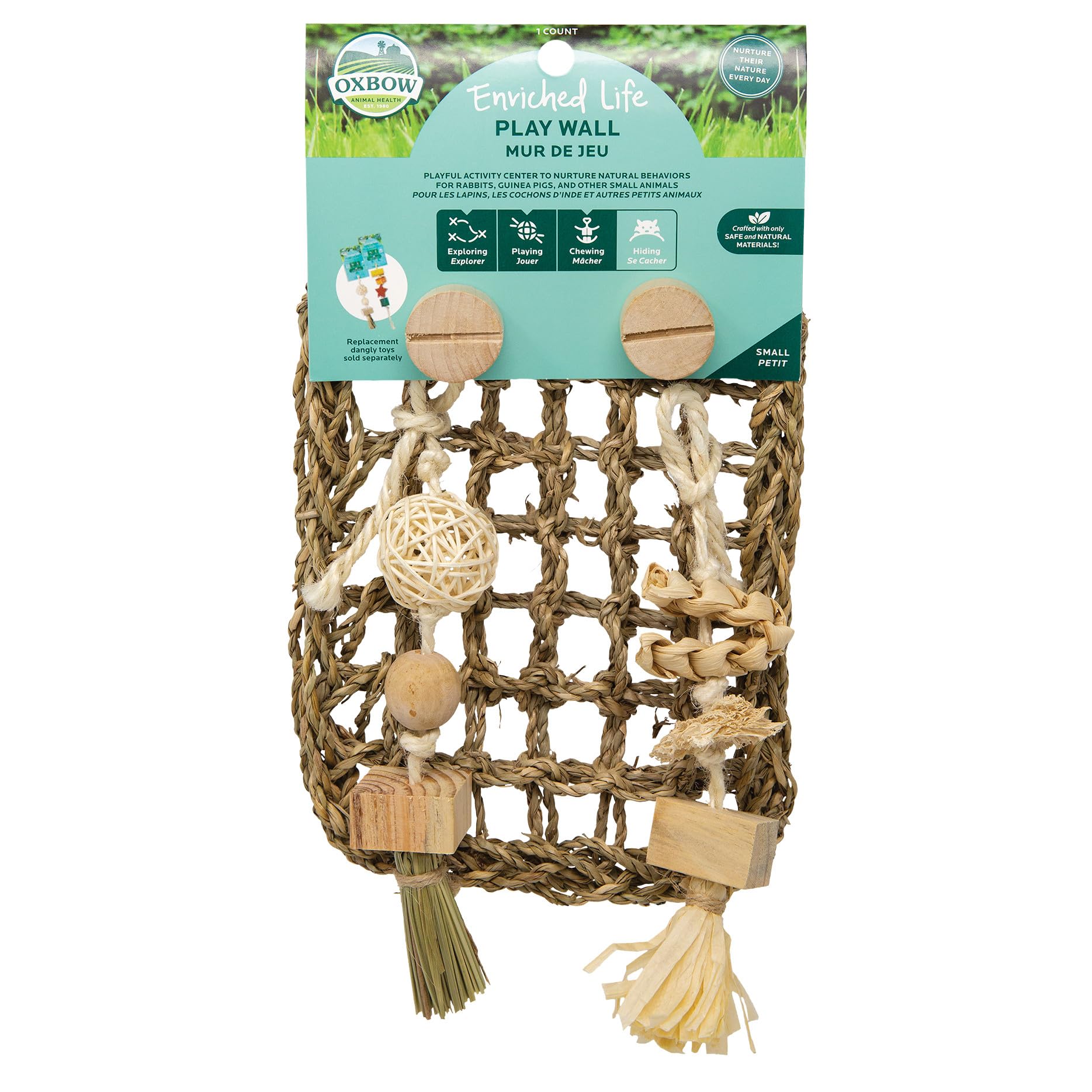 Oxbow Enriched Life Play Wall – montage général stimulant l’activité et l’exploration chez les petits animaux.