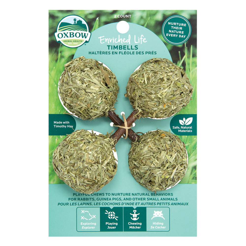 Timbells Oxbow Enriched Life, balle de foin pour mâcher et soutenir la digestion.