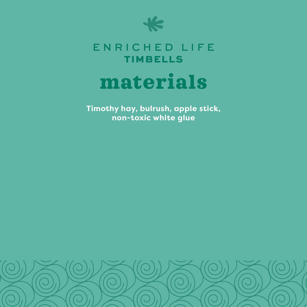 Timbells Oxbow Enriched Life, jouet naturel à mâcher pour petits rongeurs.