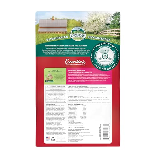 Oxbow Essentials bocal pellets rat: présentation pratique et portions cohérentes.