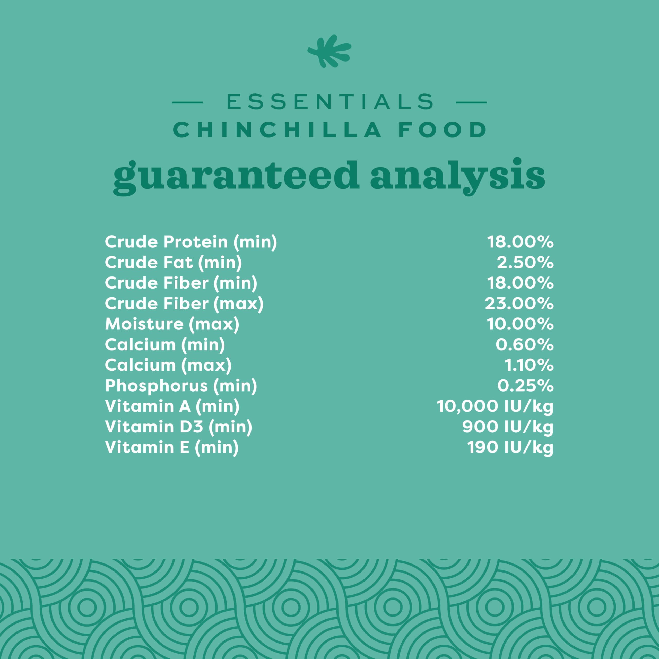 Oxbow Essentials Chinchilla — vitamine C stabilisée pour le soutien immunitaire.