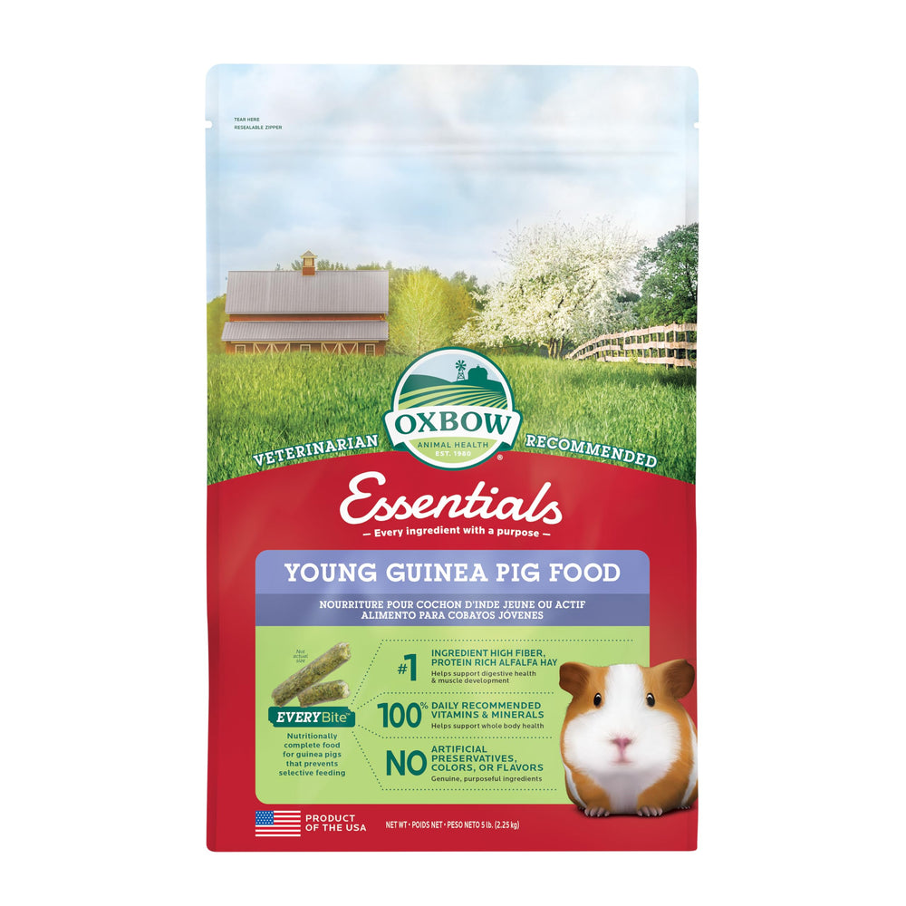 Oxbow Essentials – pellets d'alfalfa, fibres élevées pour cobaye actif
