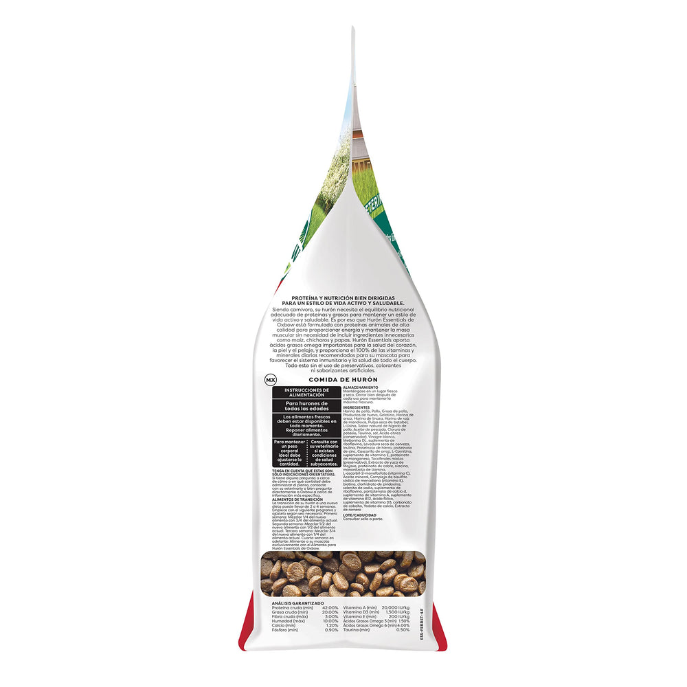 Oxbow Essentials Ferret Food – protéines animales au premier plan pour muscles et énergie.