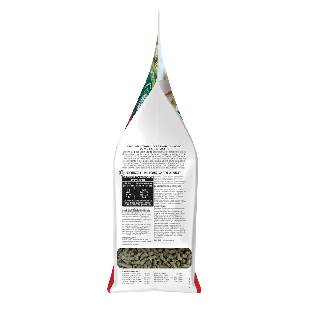 Oxbow Essentials Lapin contenu-qualite: foin Timothy et pellets équilibrés.