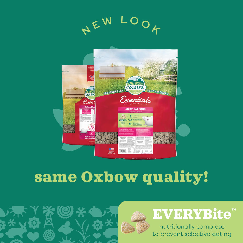 Oxbow Essentials – portions adaptées et conseils d’alimentation pour adultes.
