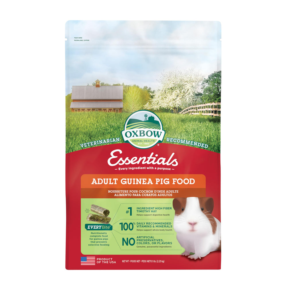 Oxbow Essentials sac cobaye adulte, nutrition complète et facile à utiliser.