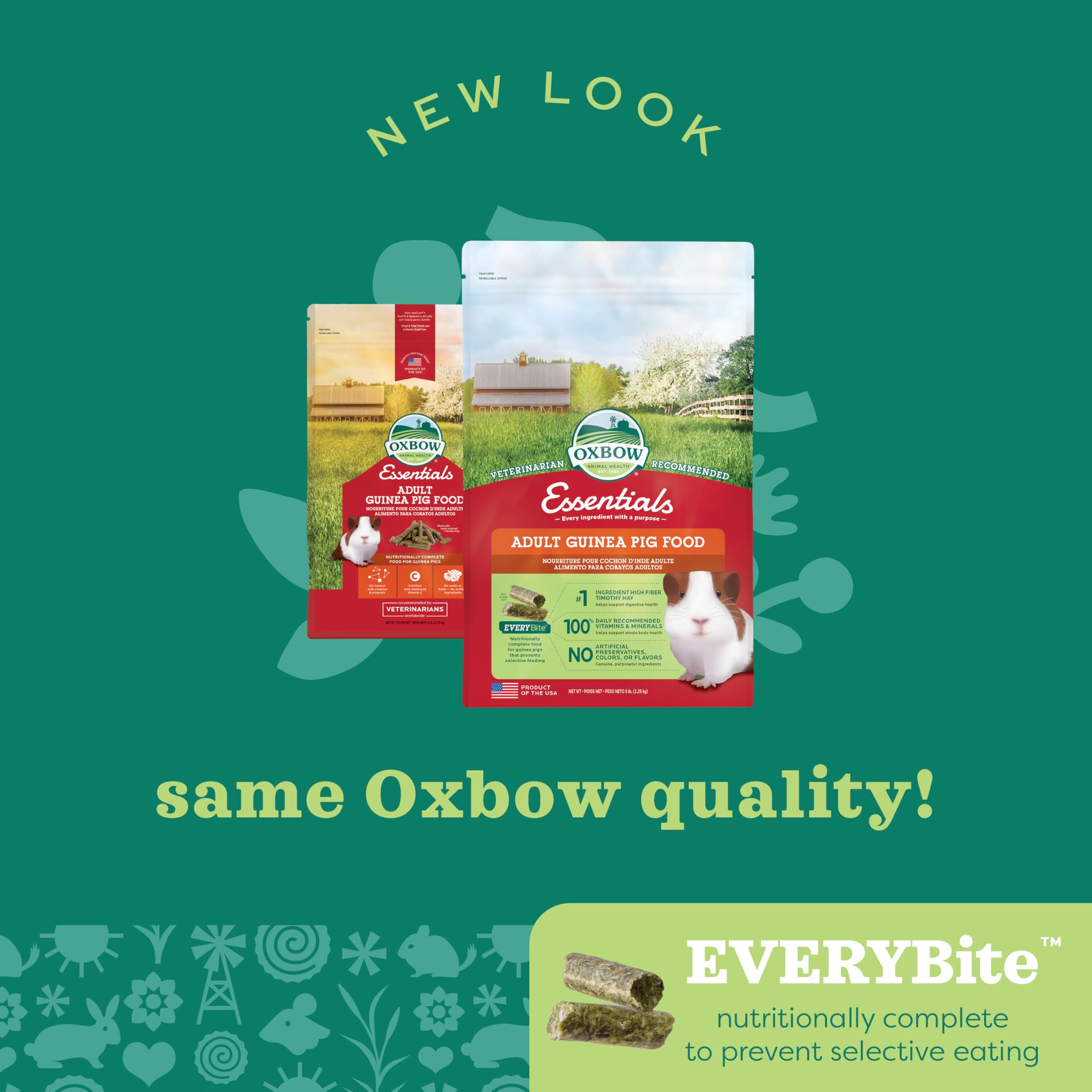 Oxbow Essentials sans additifs artificiels — ingrédients de qualité.