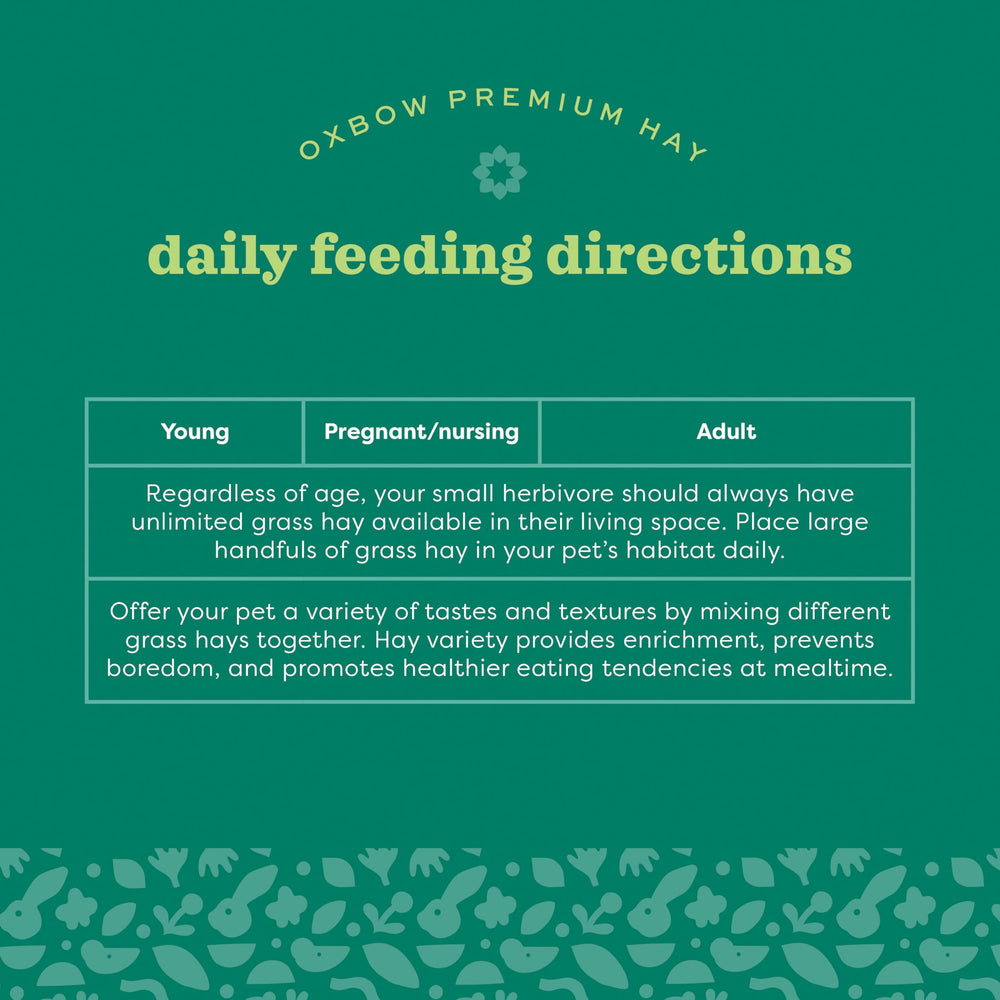 Oxbow Foin Timothy: arôme doux qui incite l'appétit des petits animaux.
