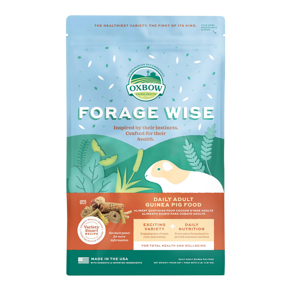 Oxbow Forage Wise emballage visible, praticité pour les repas quotidiens du cobaye
