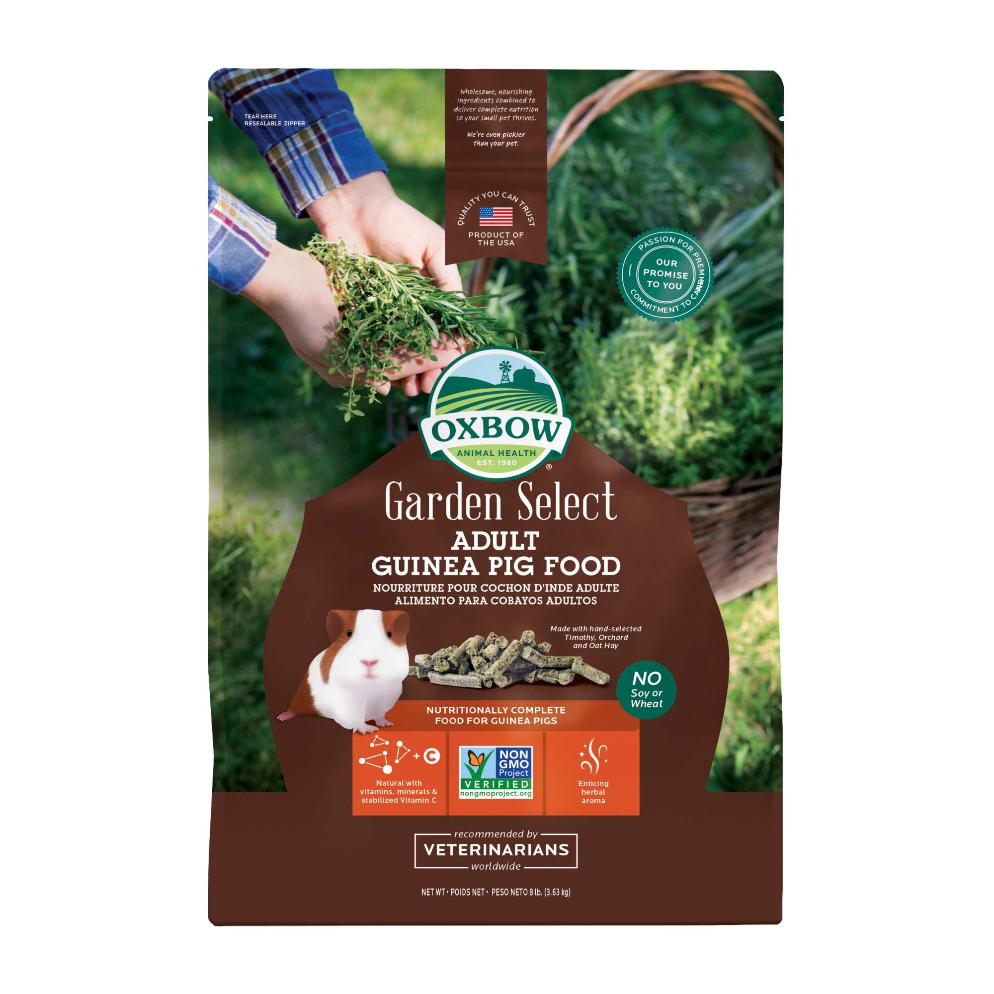 Oxbow Garden Select, pellets pour cochon d'inde adultes, alimentation complète et équilibrée.