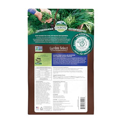 Étiquette nutritionnelle Oxbow Garden Select détaillant les nutriments essentiels.