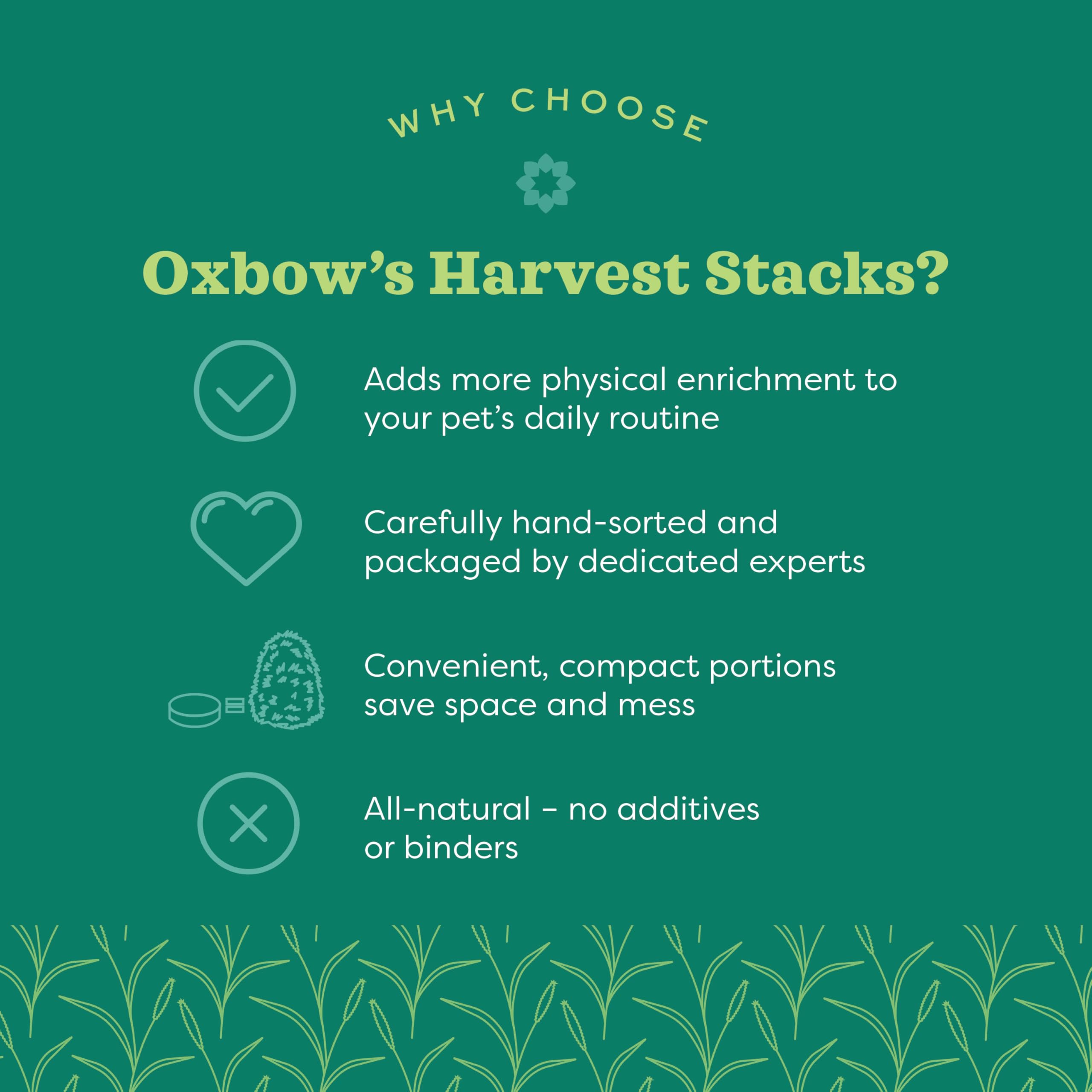 Oxbow Harvest Stacks encourage la recherche de nourriture et les comportements naturels.