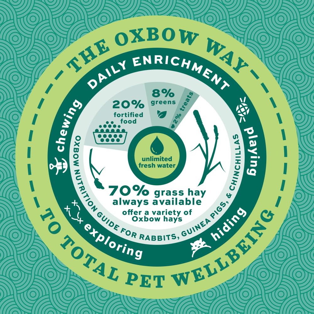 Toppeur de foin Oxbow Jardin, récompense sensorielle et soutien à la routine alimentaire.