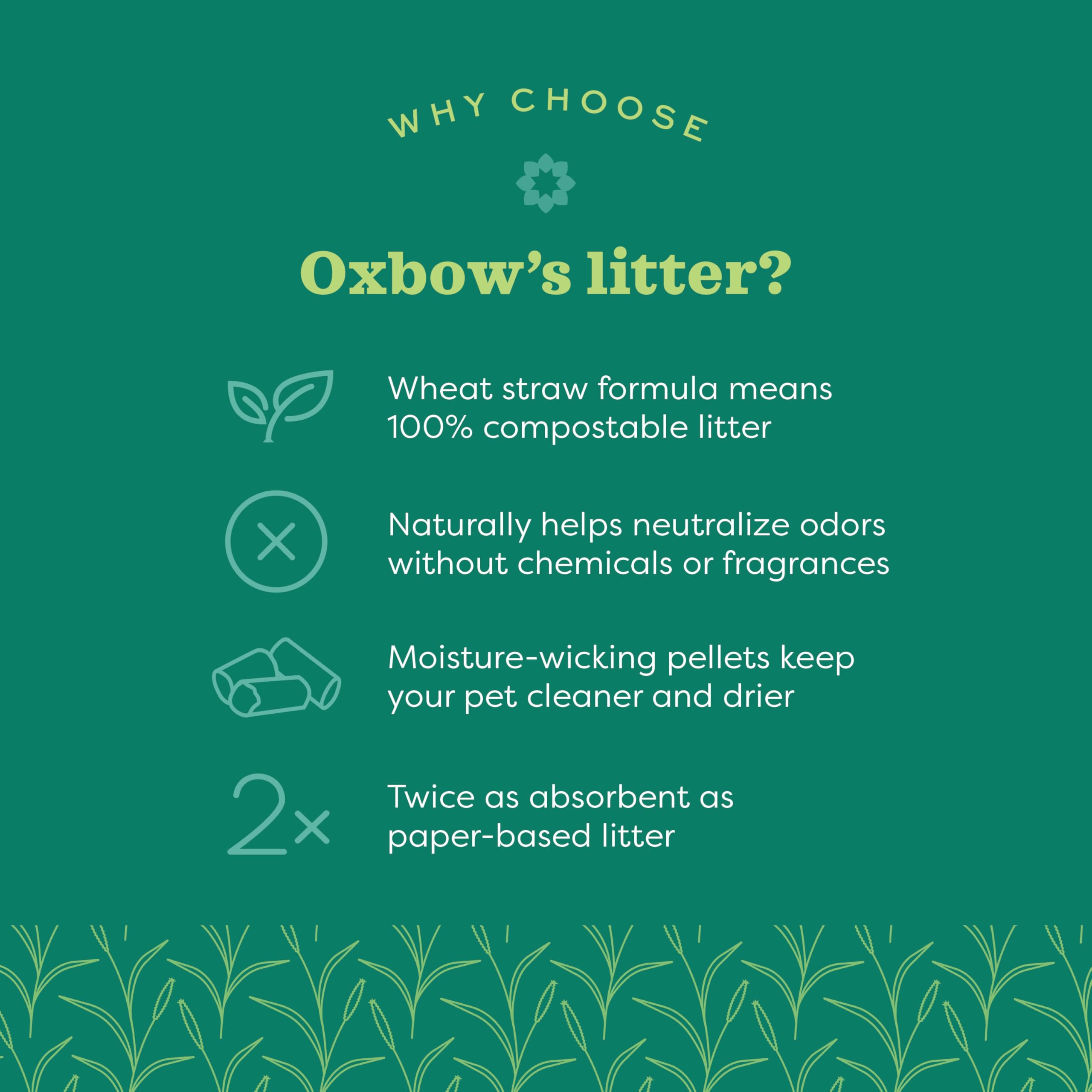Oxbow litière sans poussière, nettoyage plus agréable.