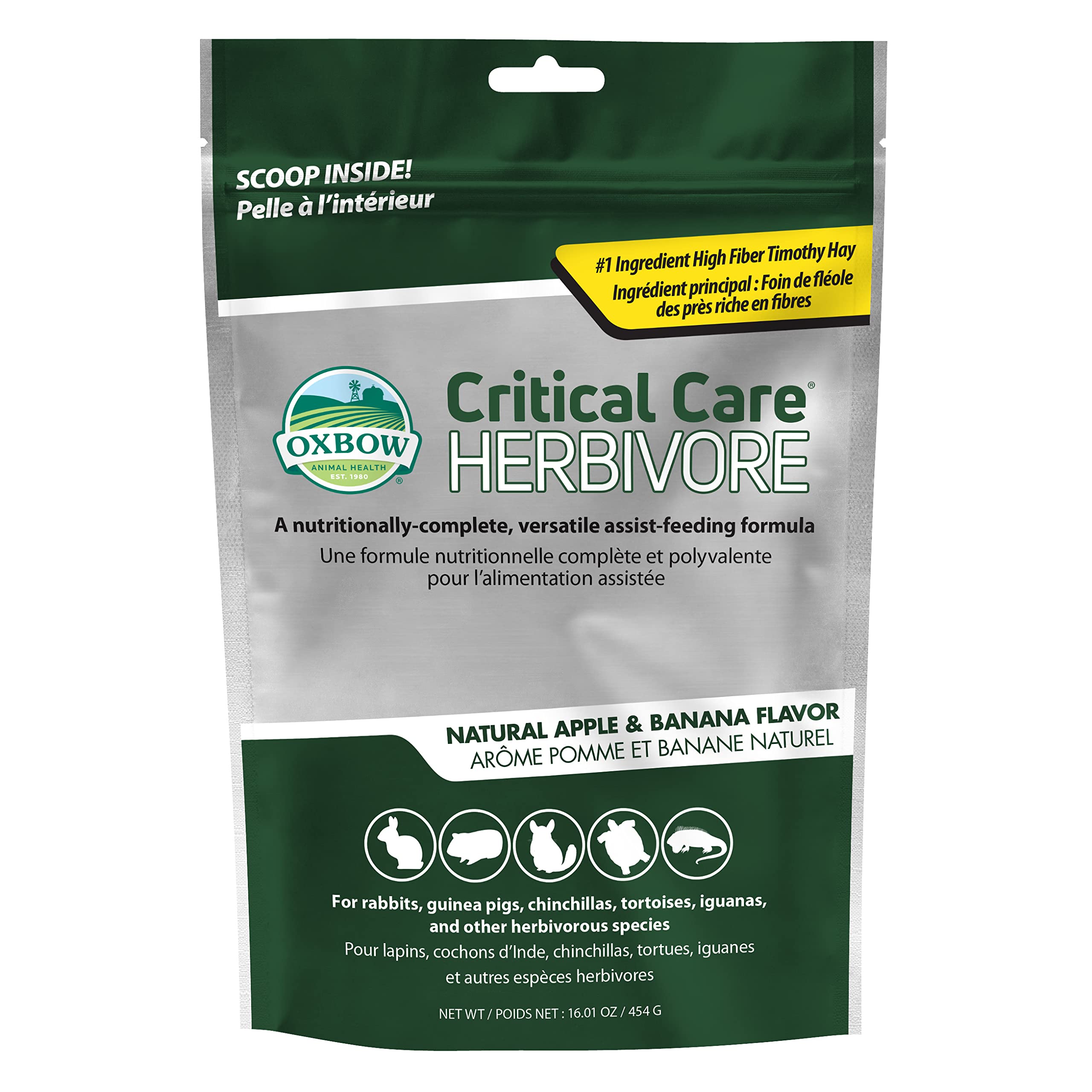 Oxbow Nourriture Critique pour Herbivores – sachet 454 g, soutien nutritionnel.