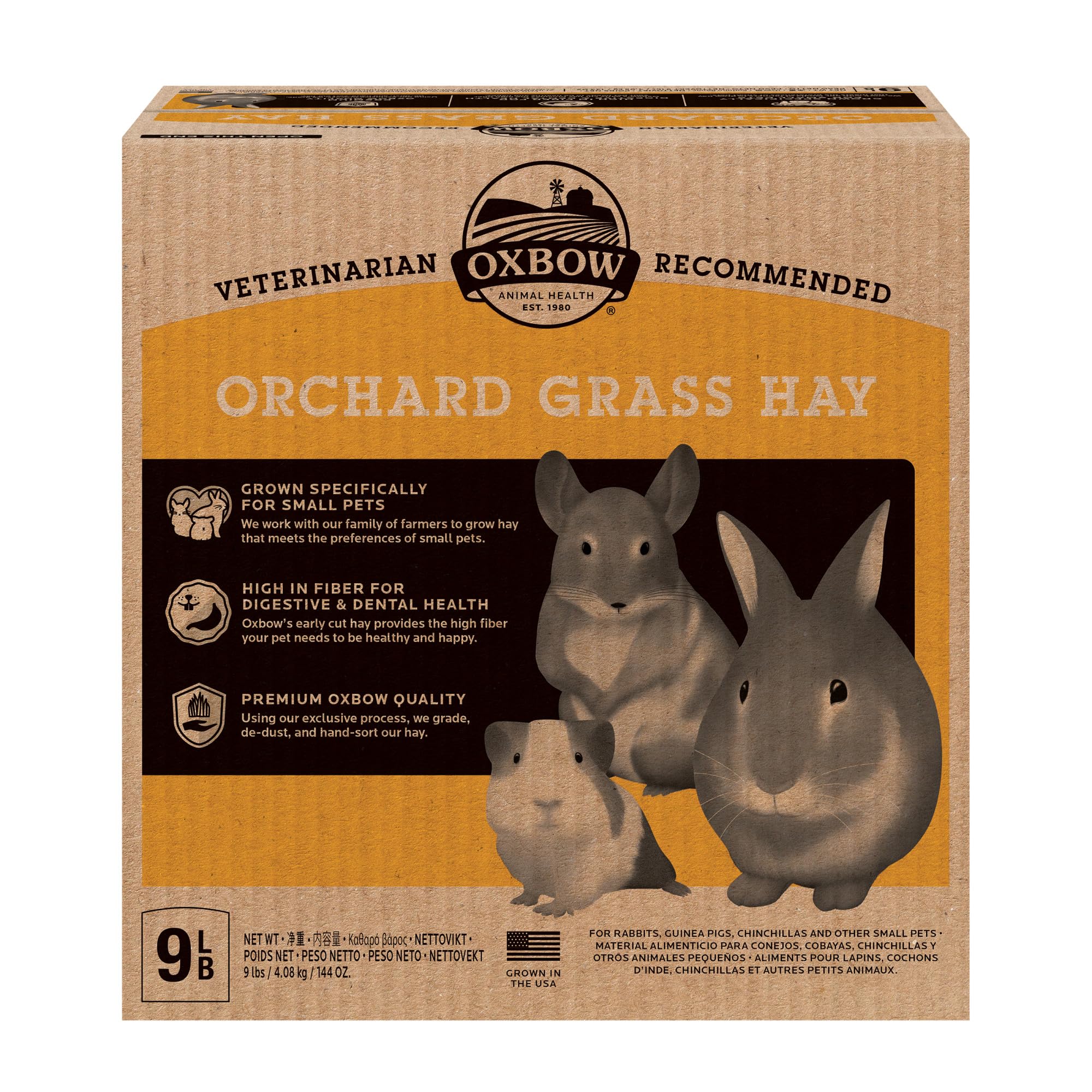 Oxbow foin d'herbe de verger: texture douce pour l’appétit des petits animaux.