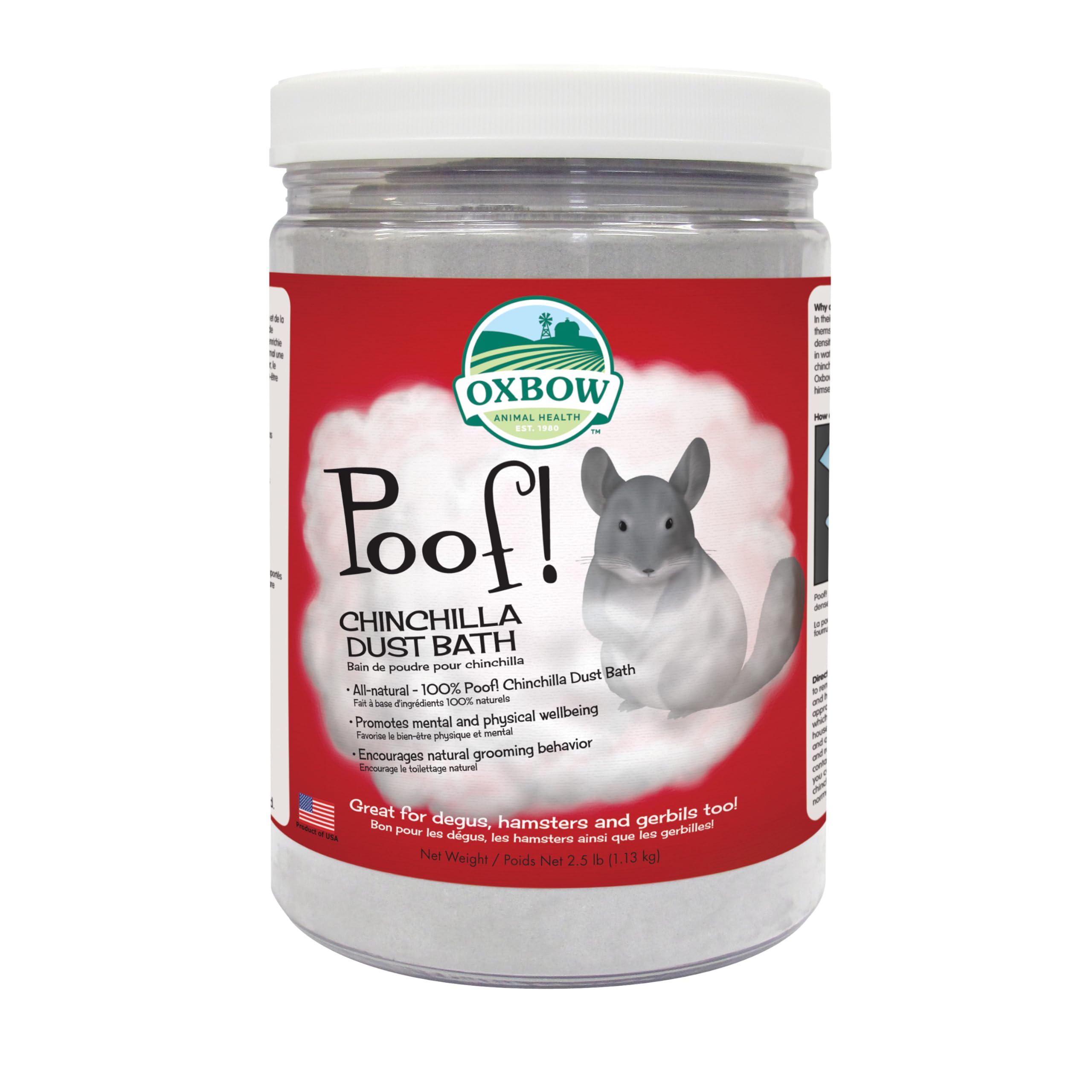 Oxbow POOF! bocal poudre bleue beauté pour le pelage naturel.