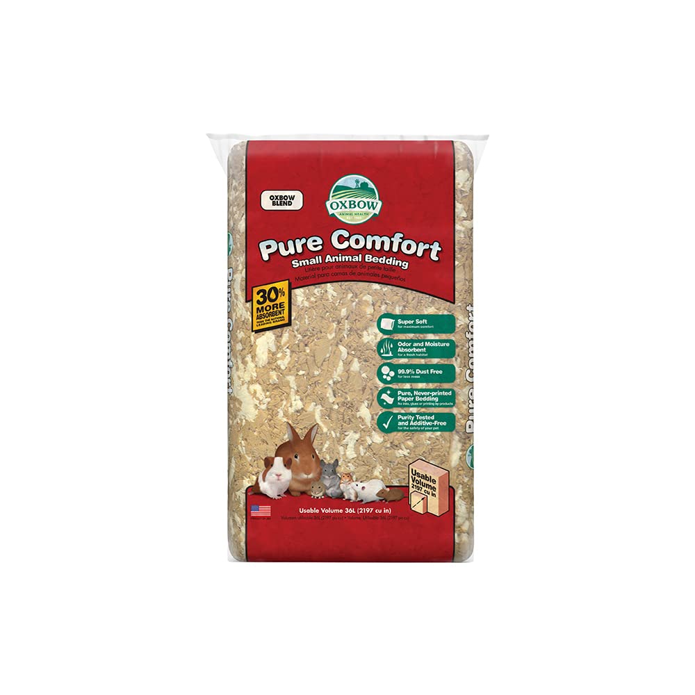 Oxbow Pure Comfort dans une cage, douceur et confort pour petits animaux.