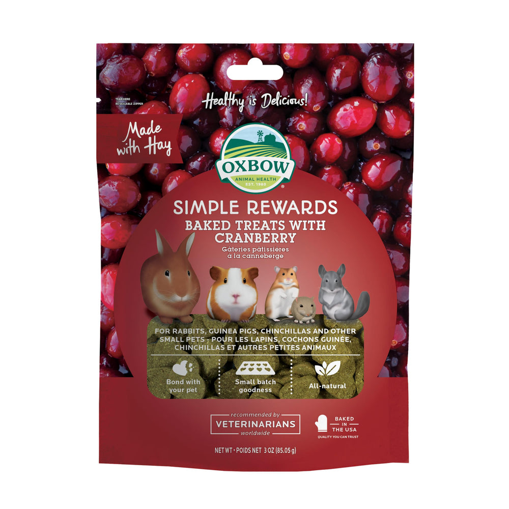 Oxbow Simple Rewards friandises canneberge pour lapin, récompense savoureuse