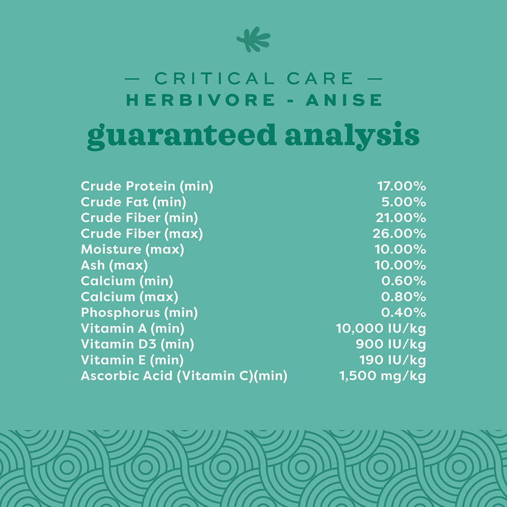 Oxbow Critical Care Herbivore alimentation cobaye, soutien nutritionnel lors du rétablissement.