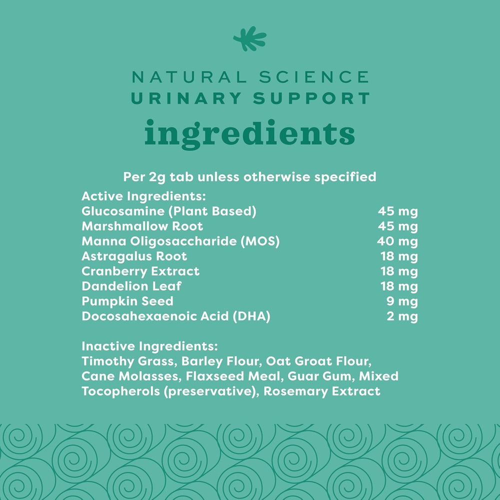Mode d'emploi Oxbow Soutien Urinaire Naturel – lapin, sachet, routine quotidienne simple.