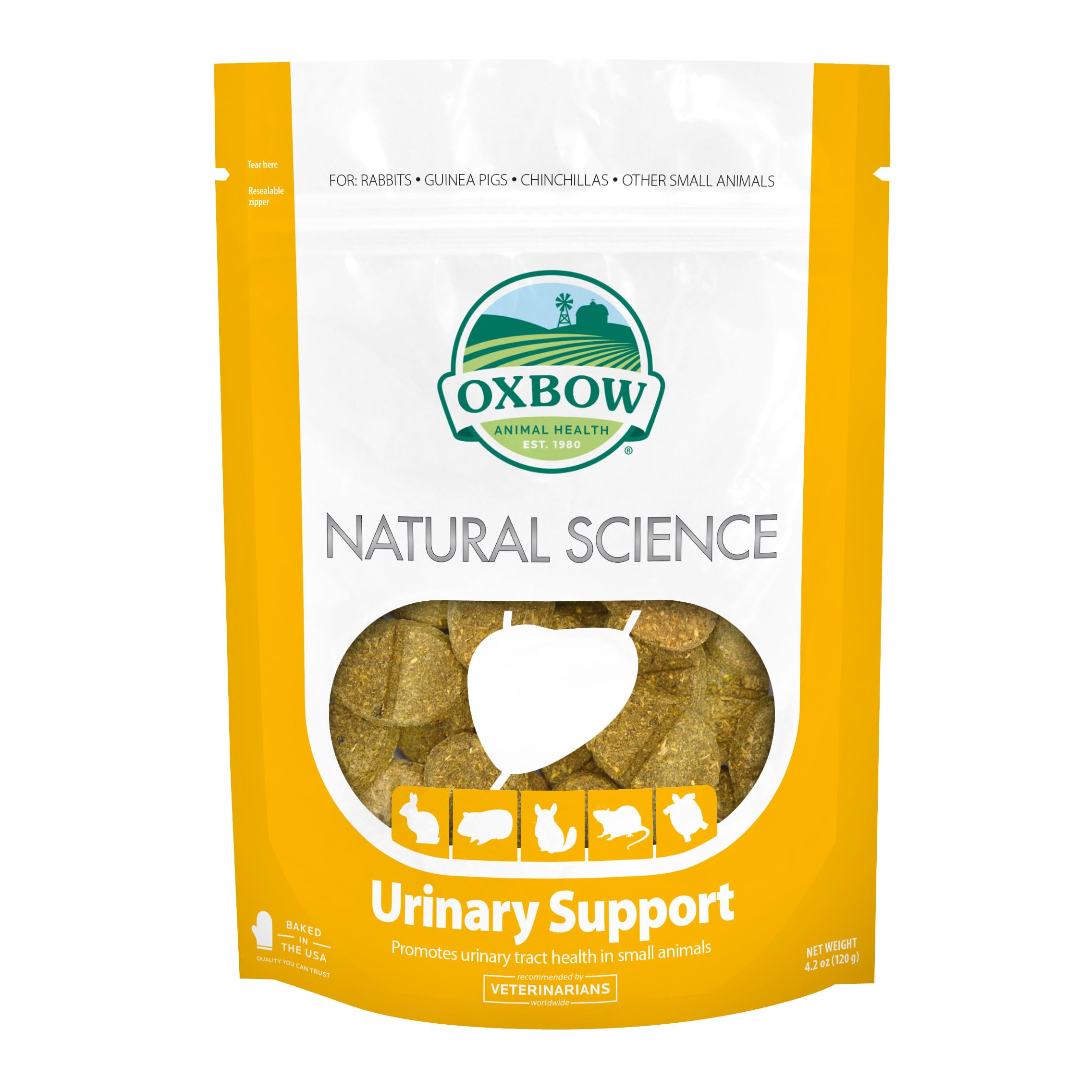 Oxbow Science Naturelle, sachet 119 g, soutien urinaire pour lapins et cobayes.