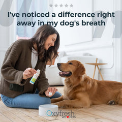Additif eau dentaire Oxyfresh pour animaux, mélange facile dans bol