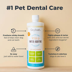 Oxyfresh Solution Dentaire pour Animaux : bol d’eau, ajout quotidien pour une hygiène bucco-dentaire pratique.