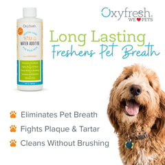 Oxyfresh dose cap eau dentaire pour animaux – pratique pour le bol quotidien