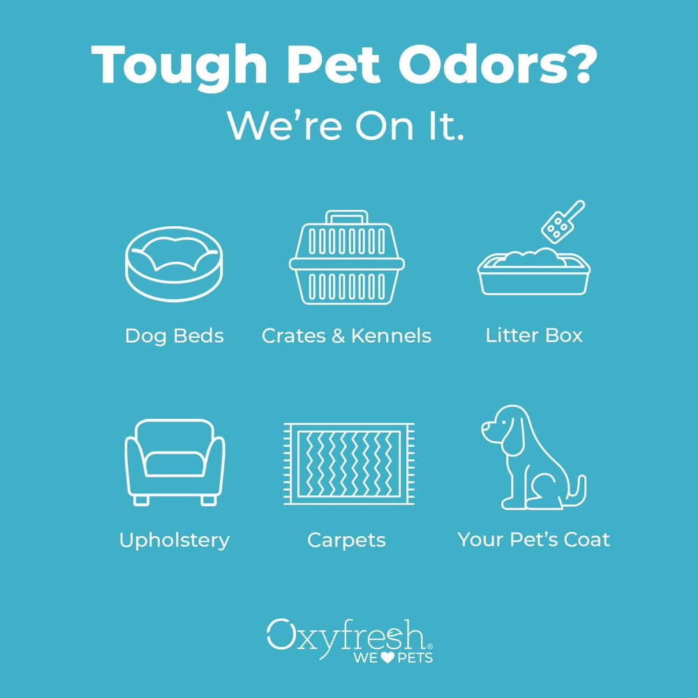 Oxyfresh: élimination des odeurs chiens et chats sur textiles.