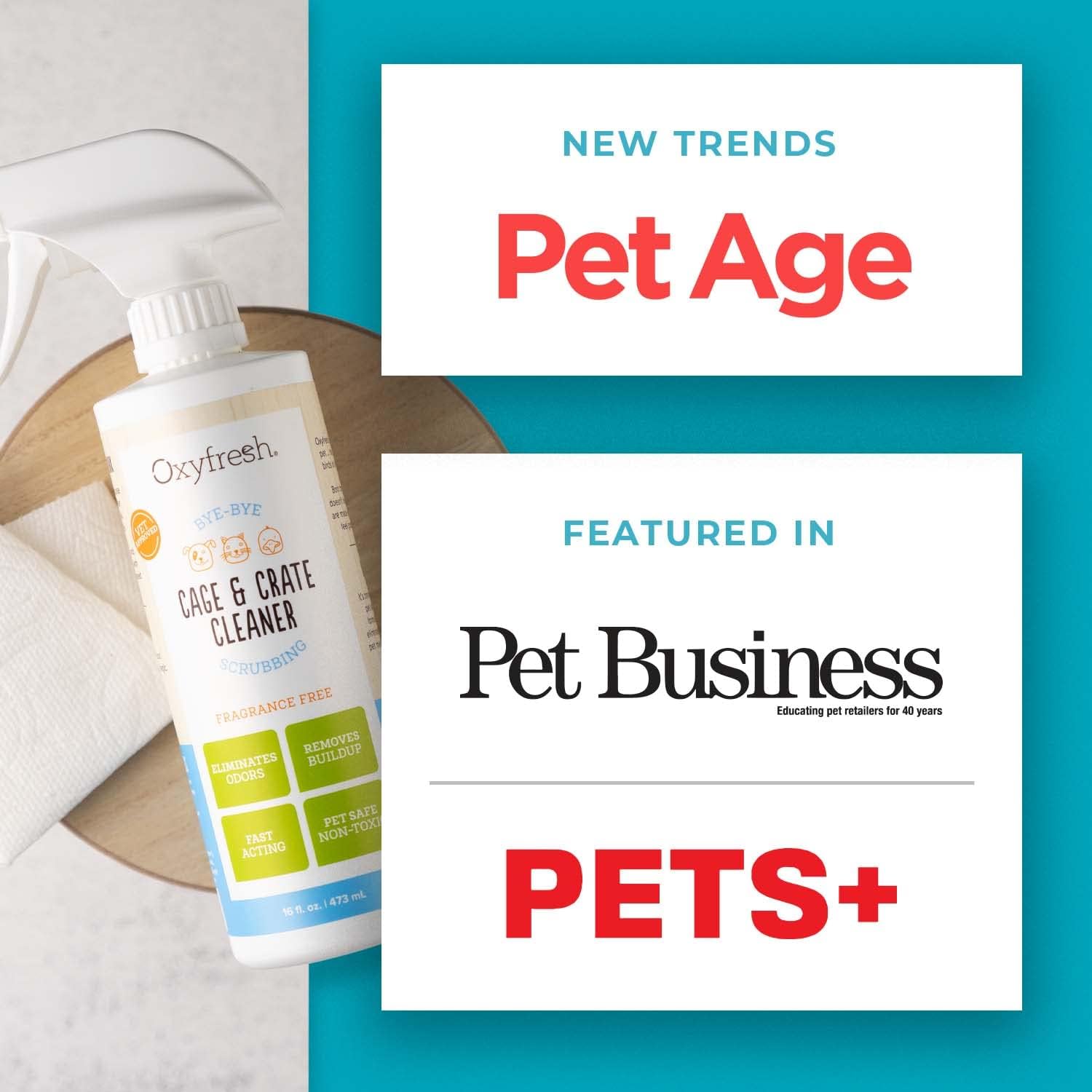 Oxyfresh Sans Parfum Nettoyant: nettoyage sûr pour cages sensibles.