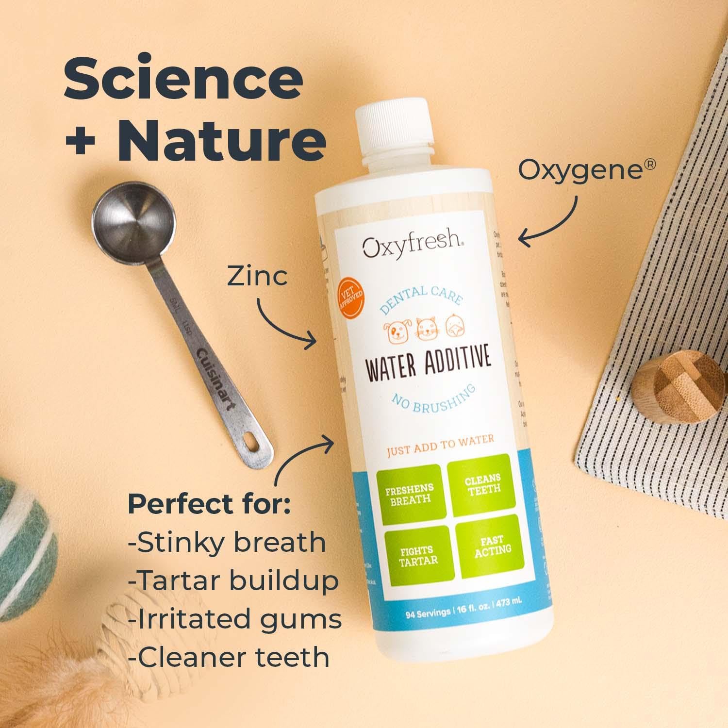 Oxyfresh Solution Dentaire pour Animaux : ingrédients de haute qualité, fabrication aux États-Unis.
