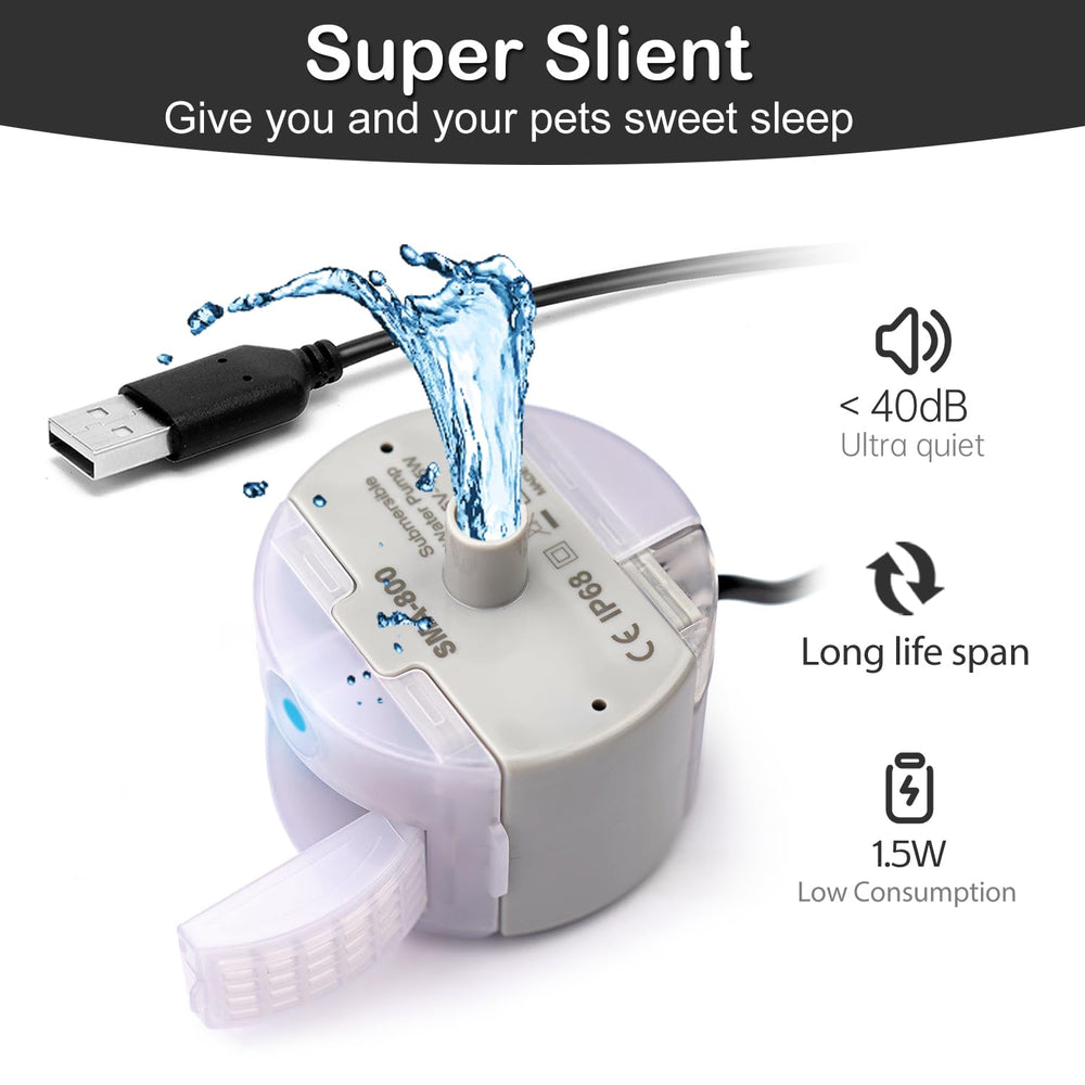Pompe pour fontaine chat en acier inoxydable OYES SMA-800, durabilité et fiabilité.