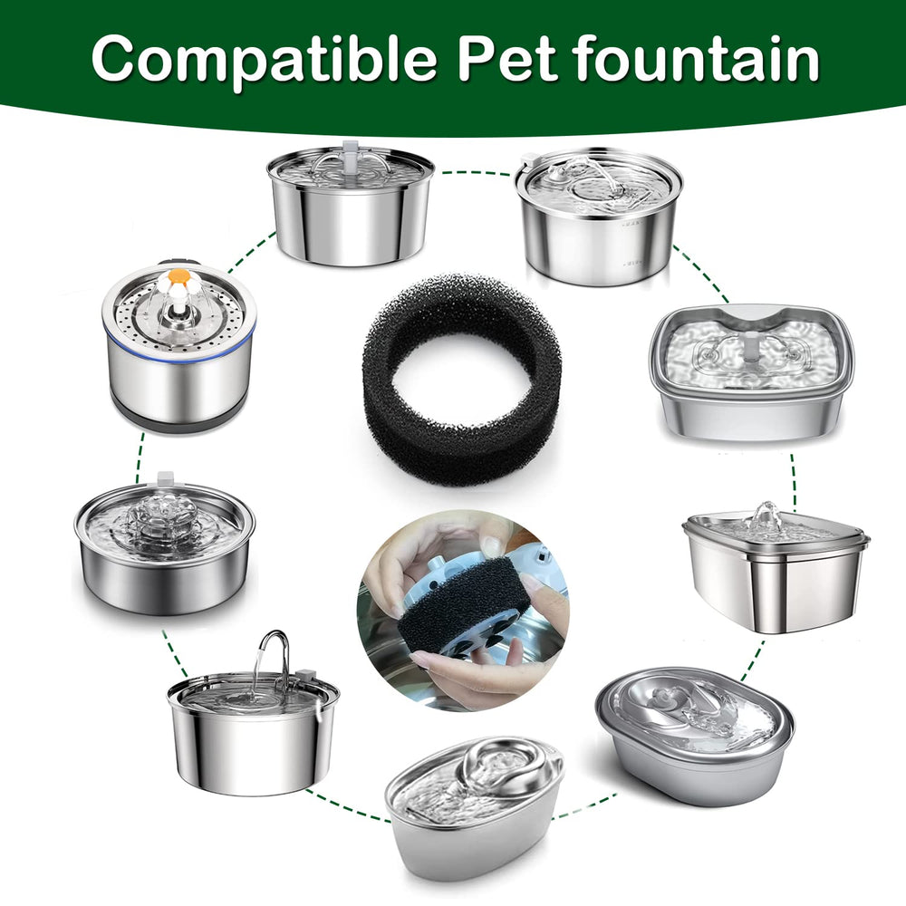 Lot de 8 éponges préfiltre OYES pour fontaine chat, remplacement régulier recommandé.
