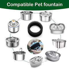 Lot de 8 éponges préfiltre OYES pour fontaine chat, remplacement régulier recommandé.