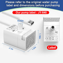 Vue de profil de la pompe JY-840, performance durable pour fontaine.