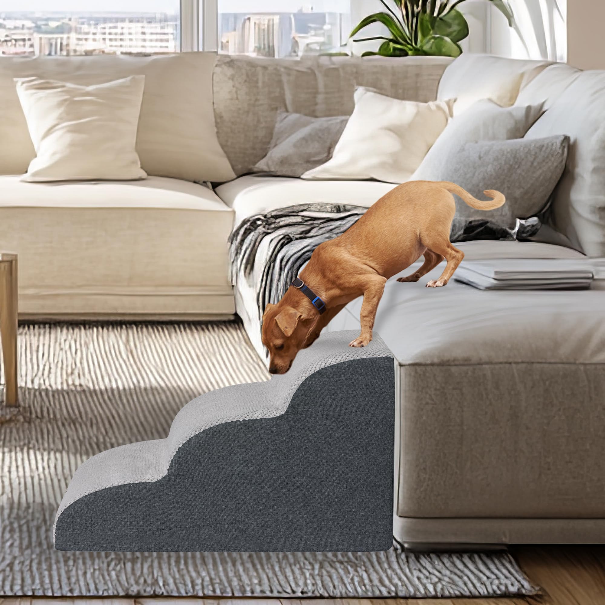 Utilisation idéale OYLZ Pet Steps pour chiens seniors et chiots.