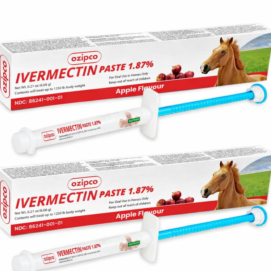 OZIPCO Ivermectine Cheval pate saveur pomme, administration facile.