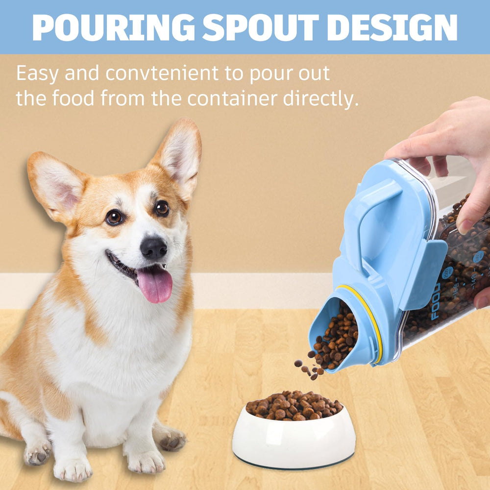 P-ZOONPE Conteneur alimentation chat bleu, compact et pratique.