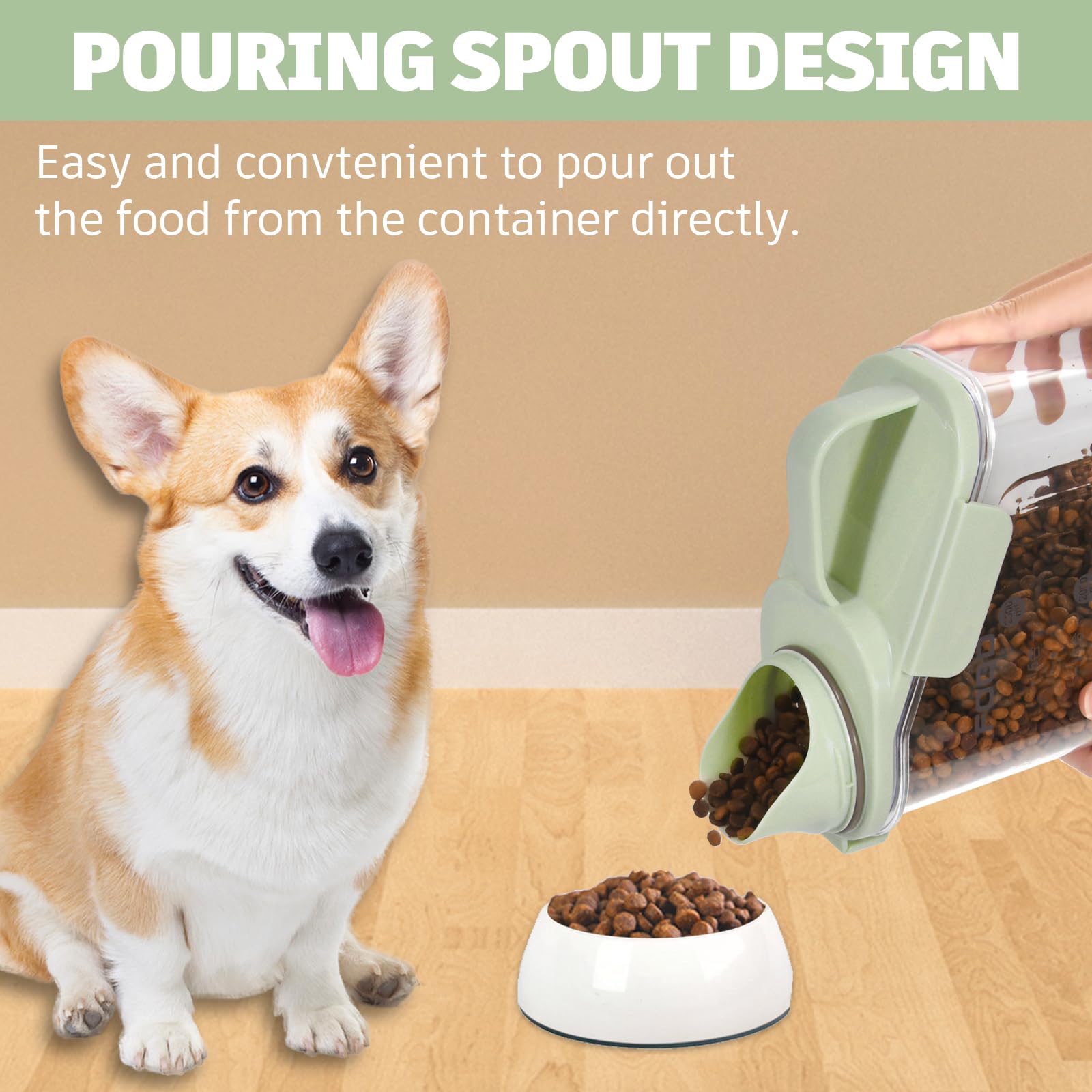 P-ZOONPE Conteneur alimentaire pour animaux avec poignée portable idéal pour les voyages.