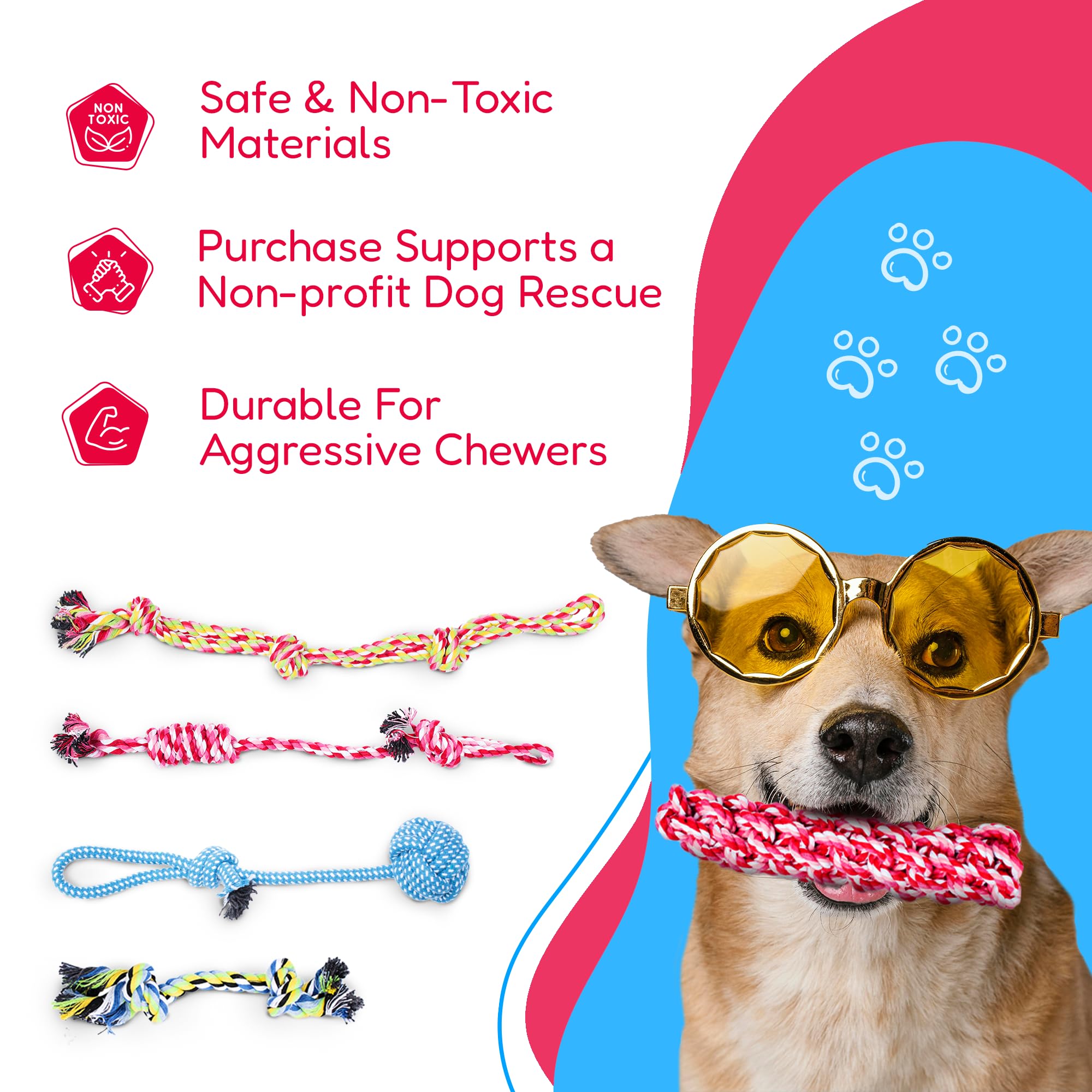 Pacific Pups Products – jouet corde dentaire girafe, stimulation dentaire en jeu.