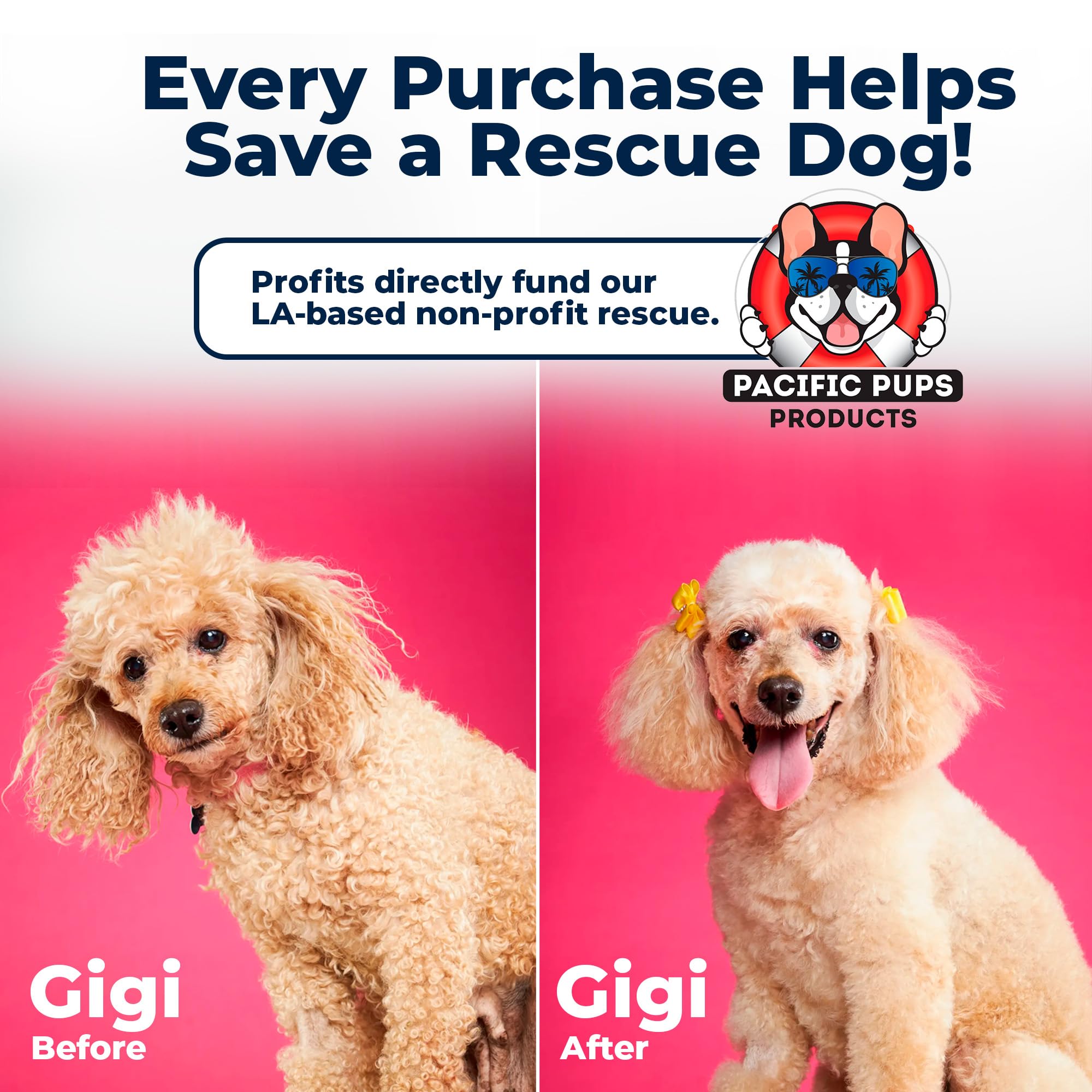 Pacific Pups Products – soutien au sauvetage canin, chaque achat aide des chiens sans foyer.
