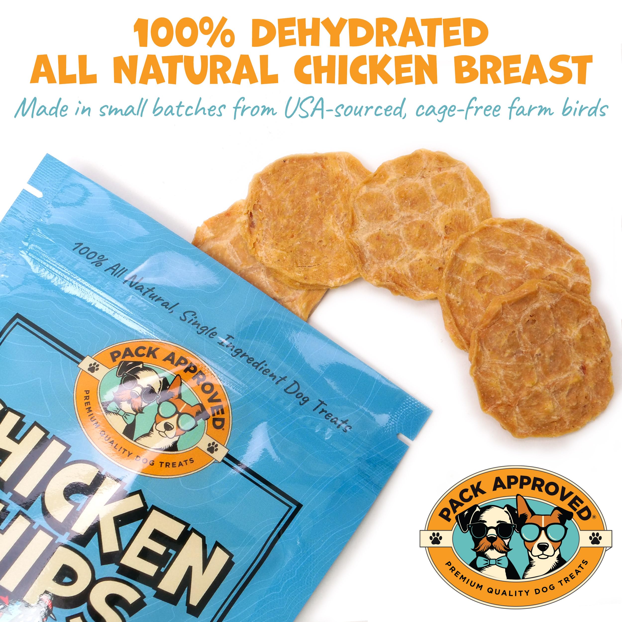 Pack Approved Chicken Chips usage entraînement canin, facile à casser en morceaux.